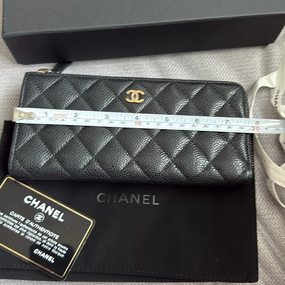Chanel Black Quilted Leather Wallet